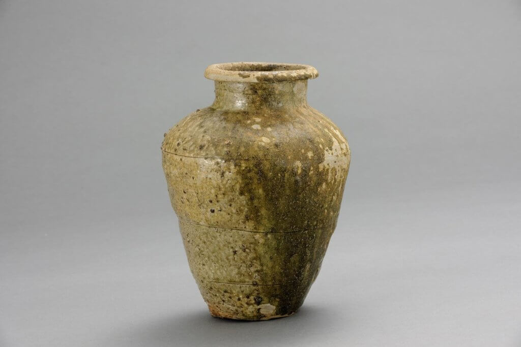 古越前 越前焼 灰釉 花入 白釉 1客 古越前 越前焼 灰釉 花入 白釉 1客