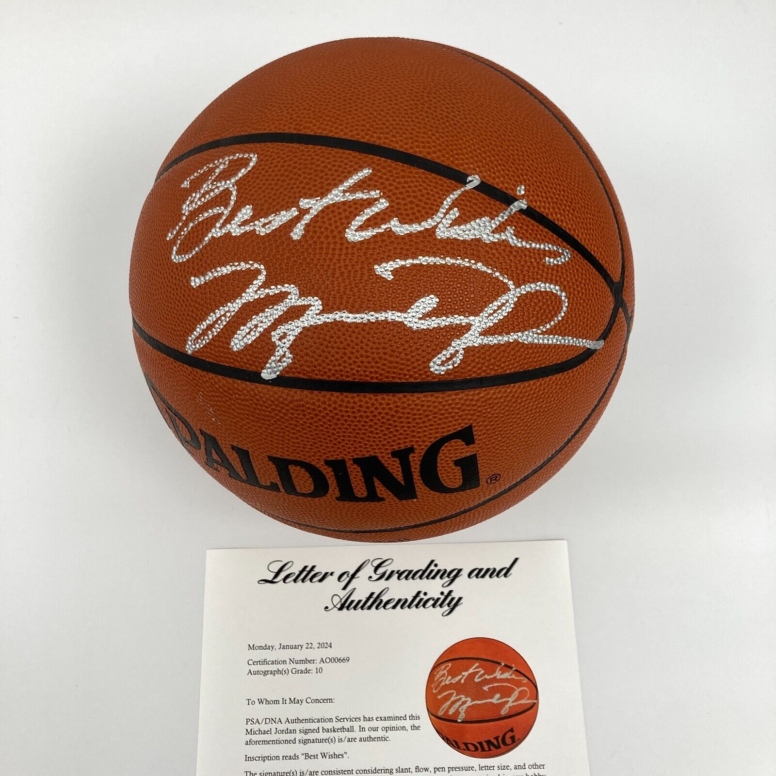 Michael Jordan Signed Official NBA Game Basketball PSA DNA Graded