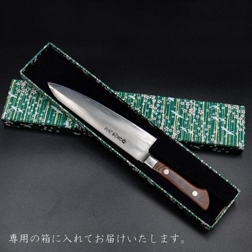 予約限定】万代光月作 牛刀210mm パッカー柄 ツバ付 伝統工芸品 錆び