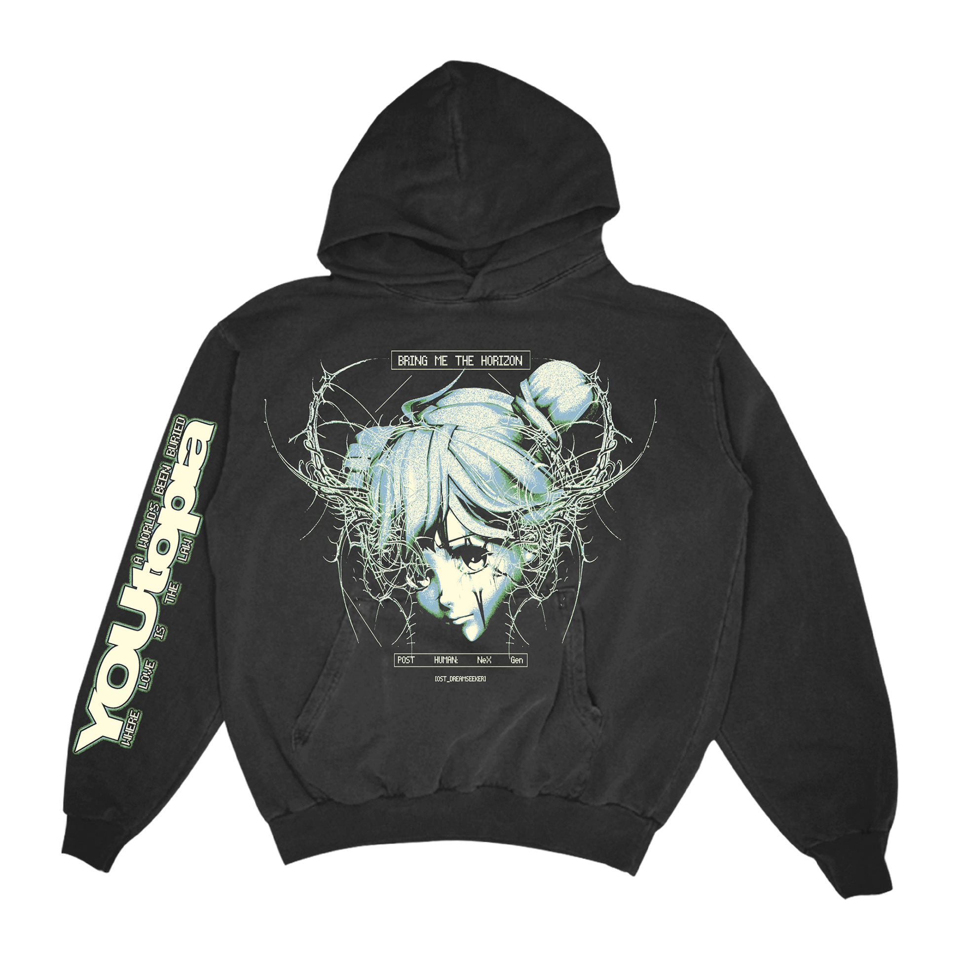 POST HUMAN: NeX GEn YOUtopia | Black Pullover Hoodie | Bring Me