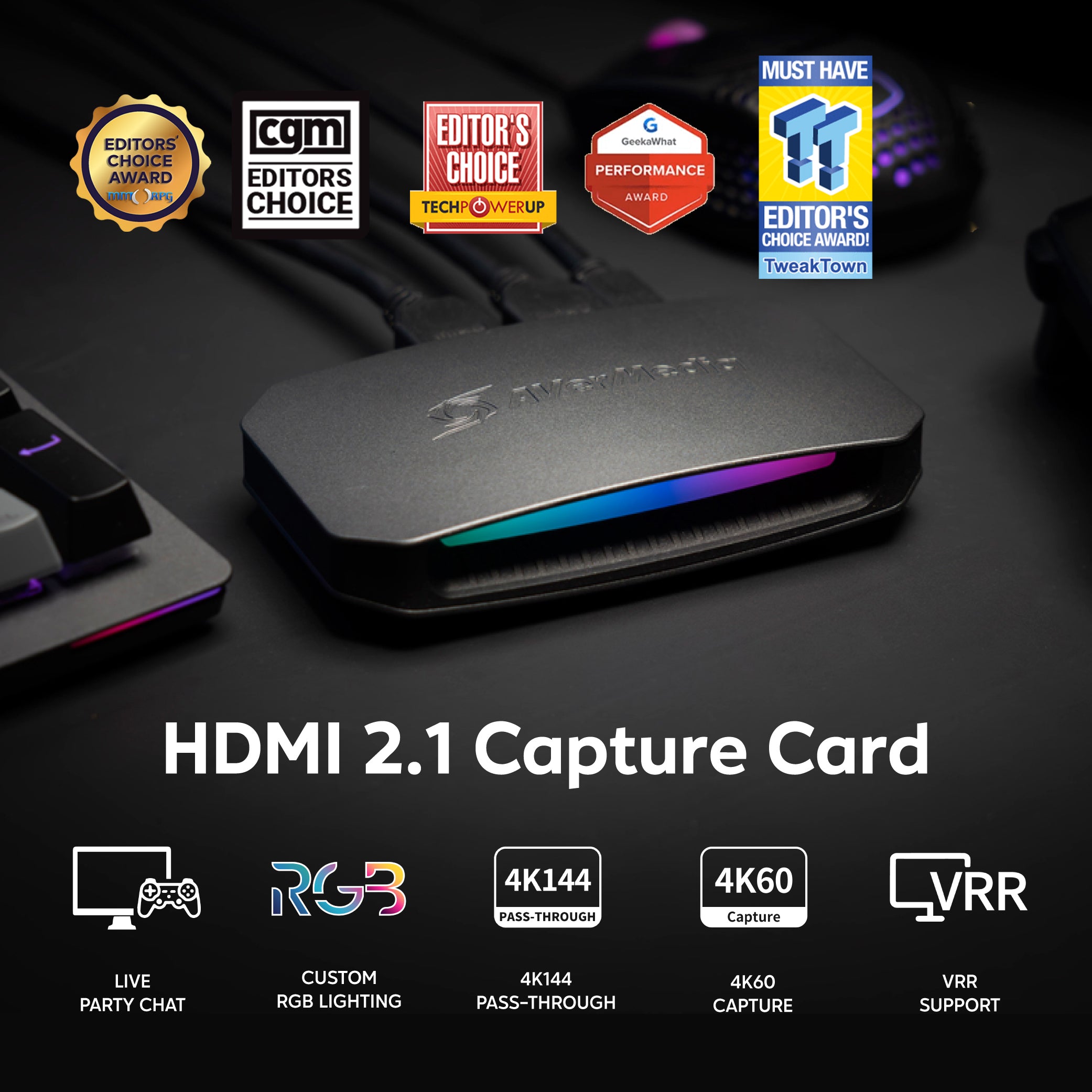 GC553G2 4K144hz HDR VRR Support Capture Card for Gaming