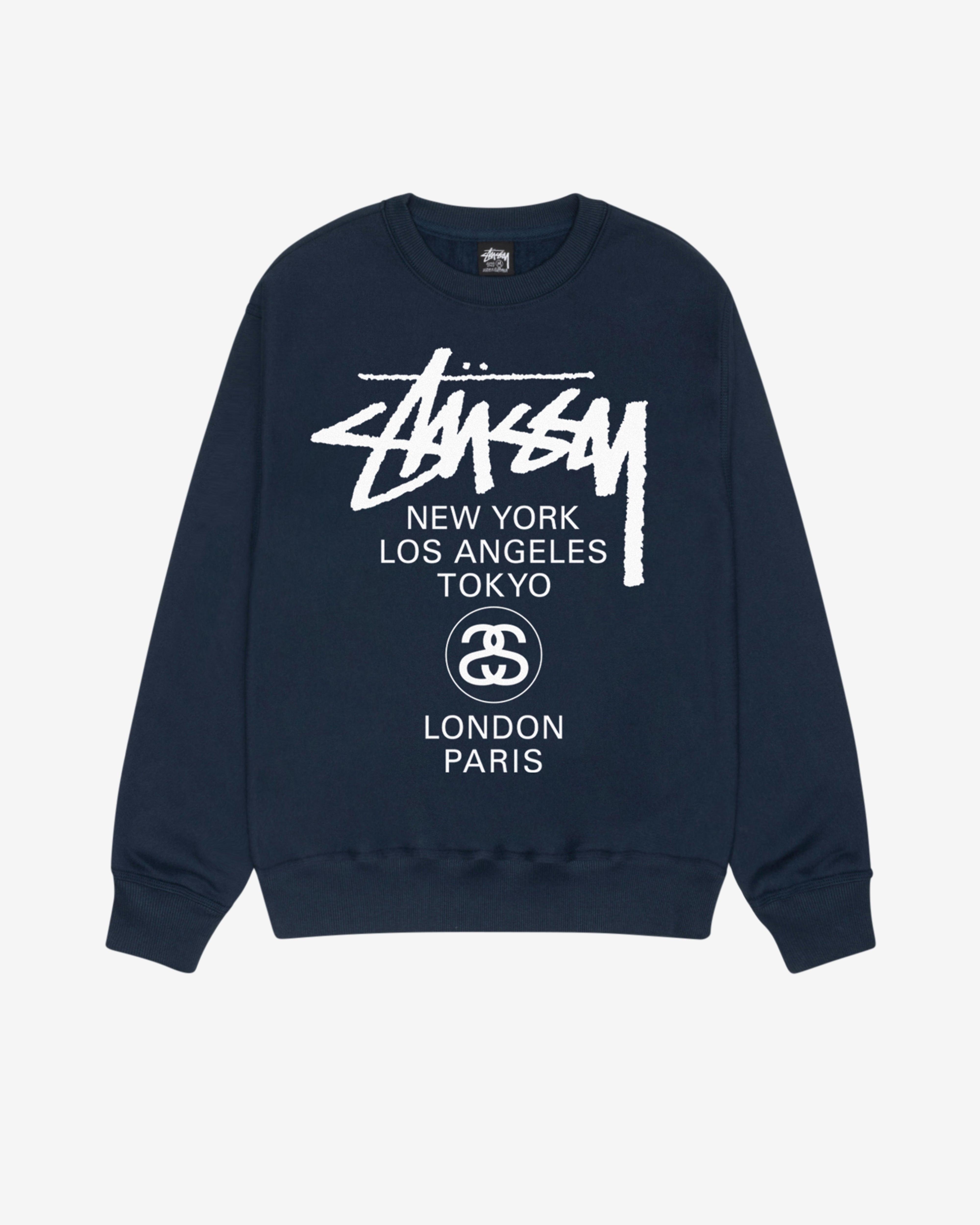 Stüssy: Men's World Tour Crew (Navy) | DSMNY E-SHOP
