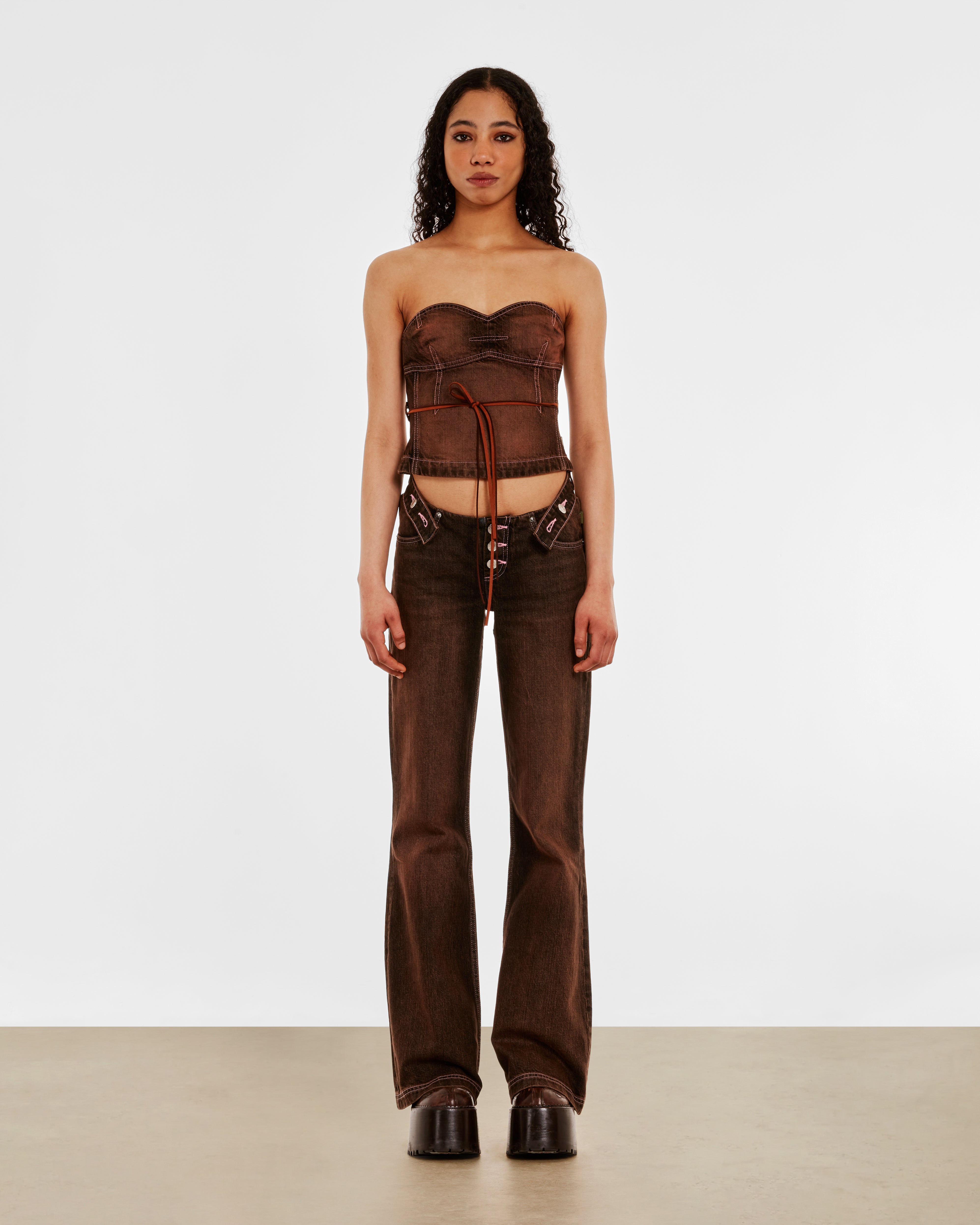 Heaven By Marc Jacobs: Women's Strapless Bustier (Brown) | DSMNY E