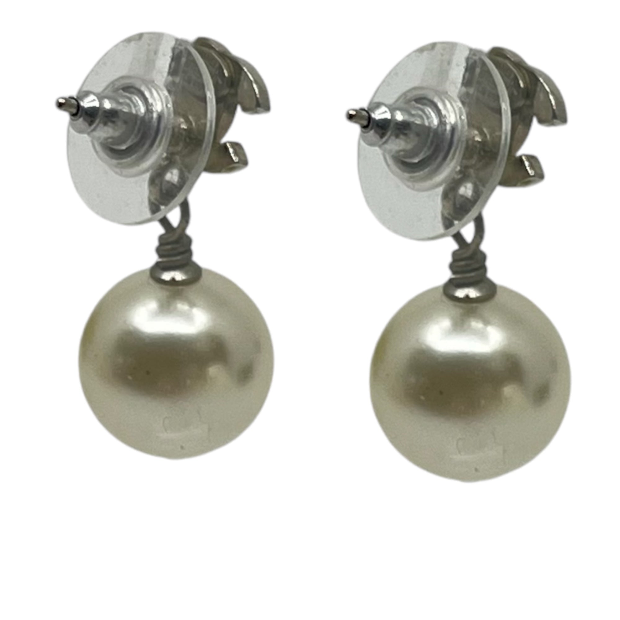 CHANEL(シャネル) Coco mark light stone pearl earrings ココマーク