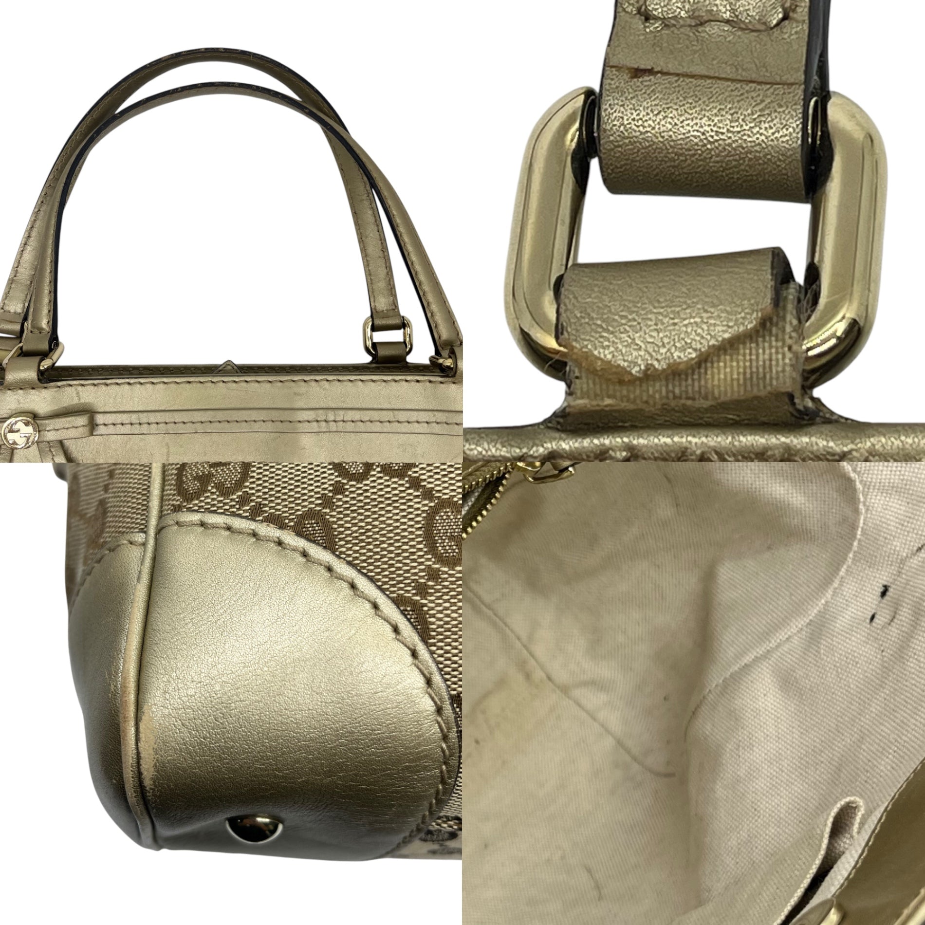 GUCCI(グッチ) GG canvas leather handbag GG キャンバス レザー