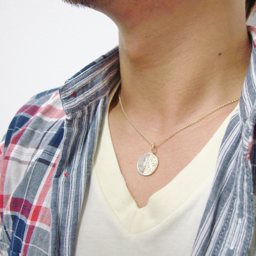 ハワイアンジュエリー/K14YG/マーキュリーダイムハーフカット