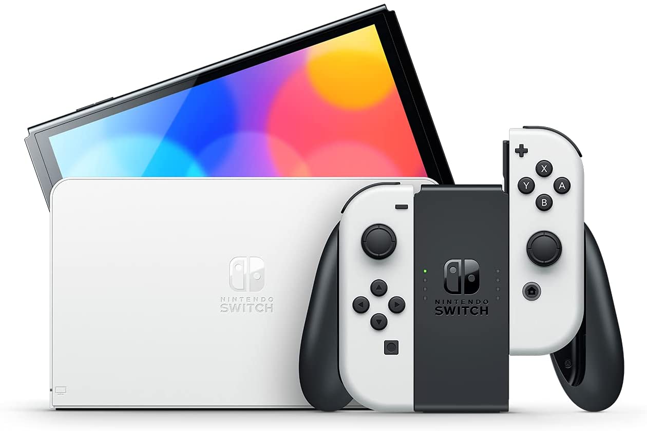 NINTENDO SWITCH (OLED) WHITE JOYCONS