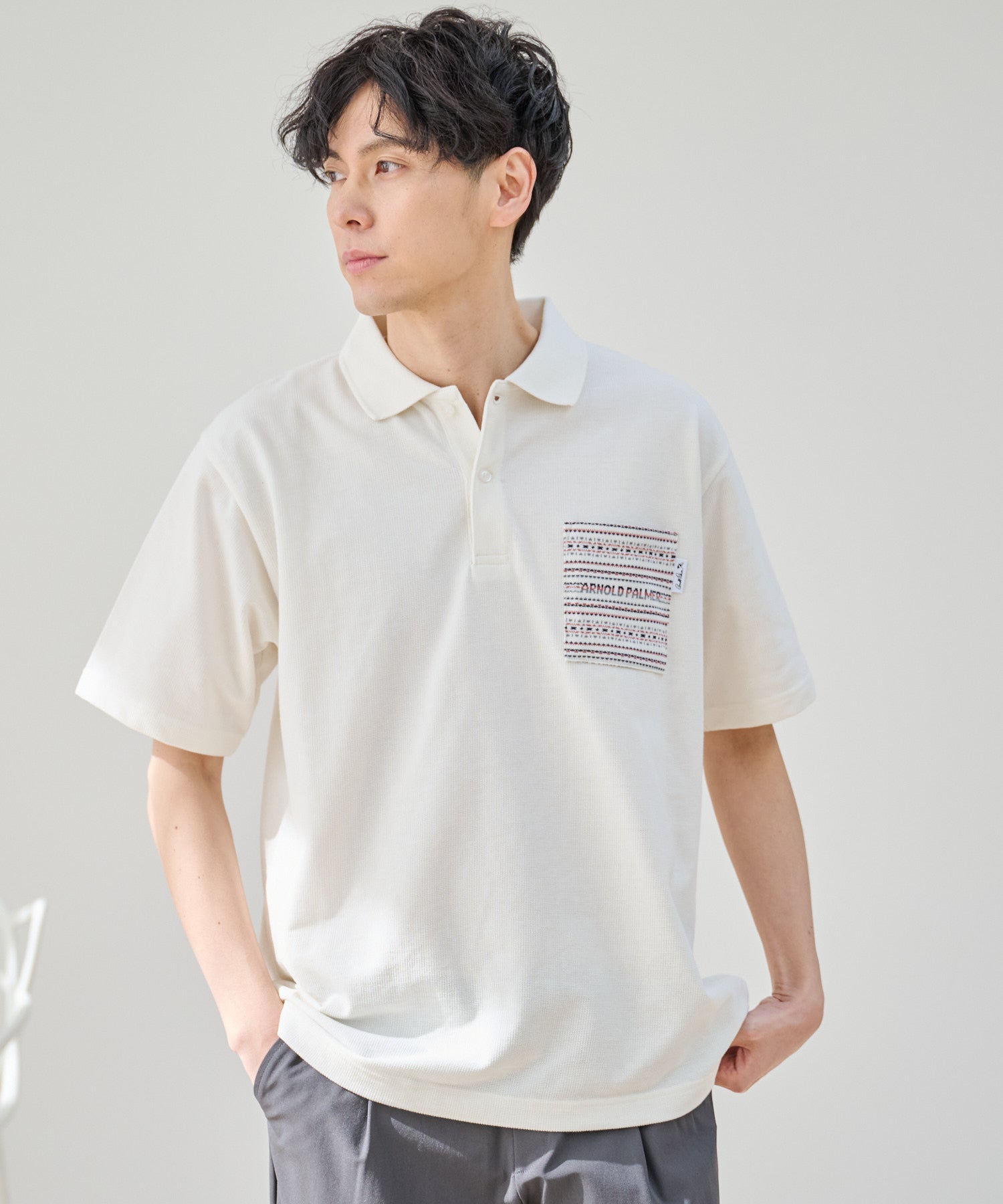 ラッセルジャガード ポケット付きポロシャツ（ポロシャツ/メンズ