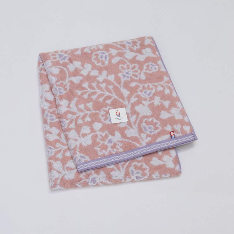 アウトレット】ボタニカル柄 バスタオル（今治）※在庫限りにつき特別