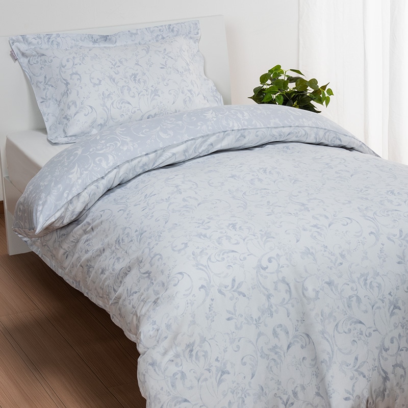 クオリアル 掛けふとんカバー （シングル）150x210cm グレー 綿100