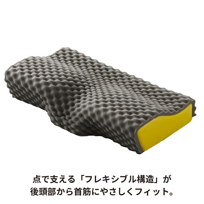 睡眠Labo]Dots ヘルシーピロー 60x35×10cm ホワイト 側地