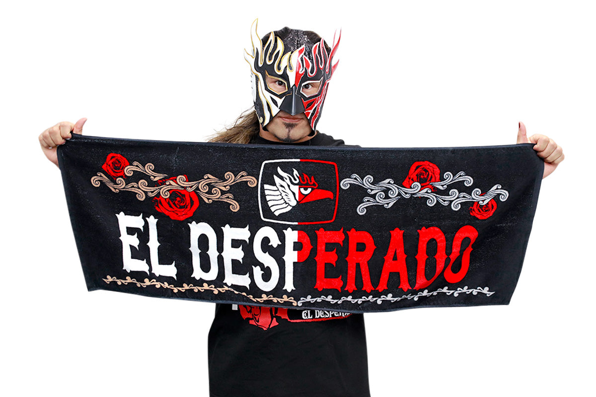 エル・デスペラード スポーツタオル（ブラック×ホワイト×レッド）