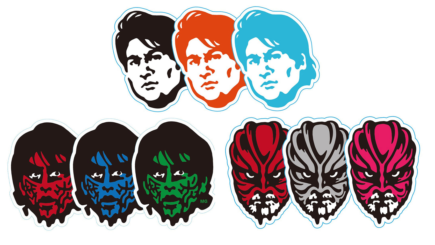 MONSTERS GRAPHICS ステッカーセット（武藤敬司/赤ペイント/赤ムタ）