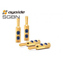 SGBN 純銀+厚肉24K金メッキ バナナプラグ（4個1組）