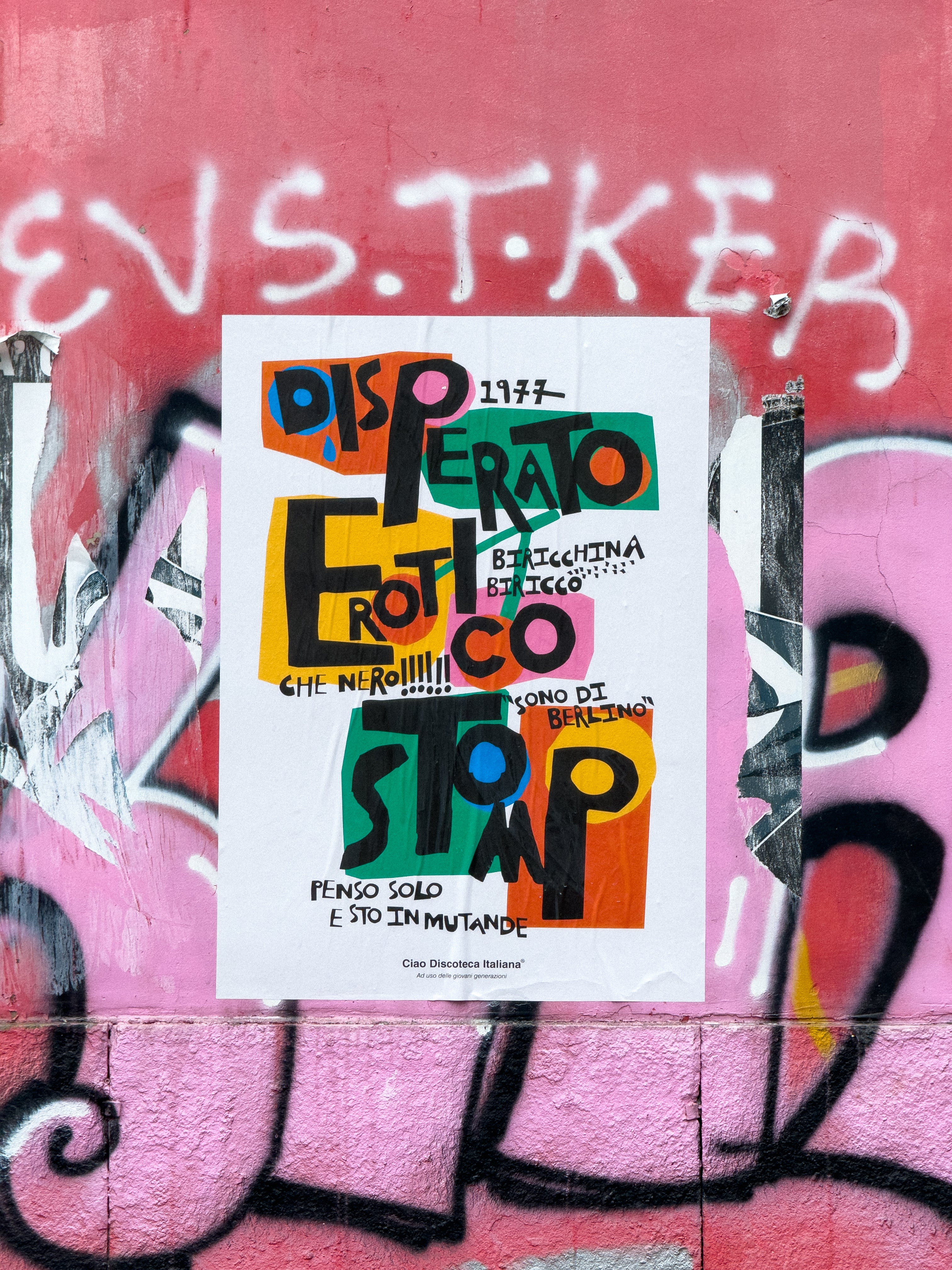 Poster Disperato Erotico Stomp - Lucio Dalla - Ciao Discoteca Italiana