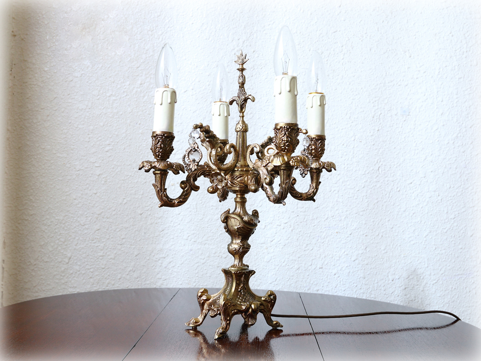 キャンドルスタイル アンティーク テーブルランプ(4灯) ｜アンティーク