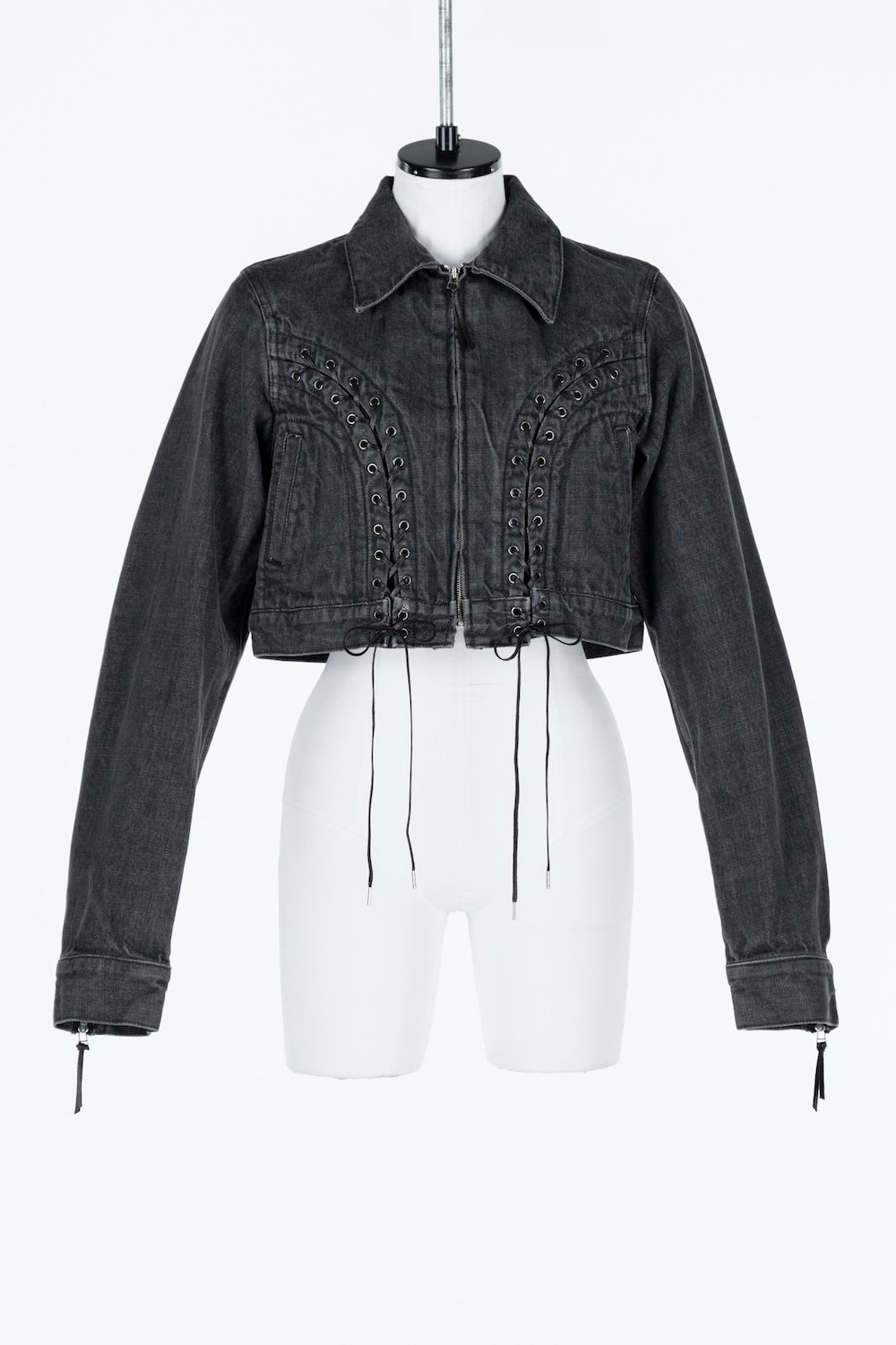 LACE UP DENIM JACKET – FETICO Official Online Shop