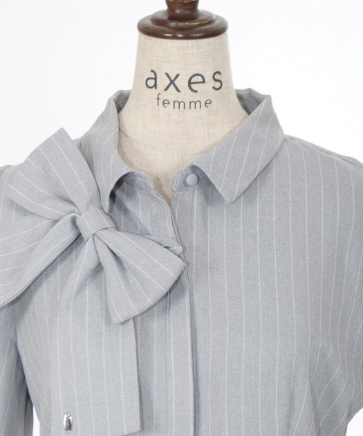 リボン付きプリーツミニワンピース | axes femme online shop -outlet-