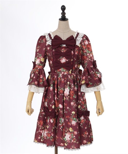 アンティークローズ柄ワンピ | kawaii | axes femme online shop