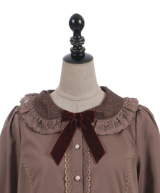 チョコレート柄衿ブラウス【受注生産】 | Chalmiere | axes femme