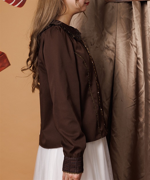チョコレート柄衿ブラウス【受注生産】 | Chalmiere | axes femme
