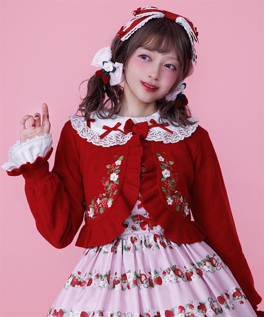 いちご刺繍ニットボレロ | Chalmiere | axes femme onlineshop