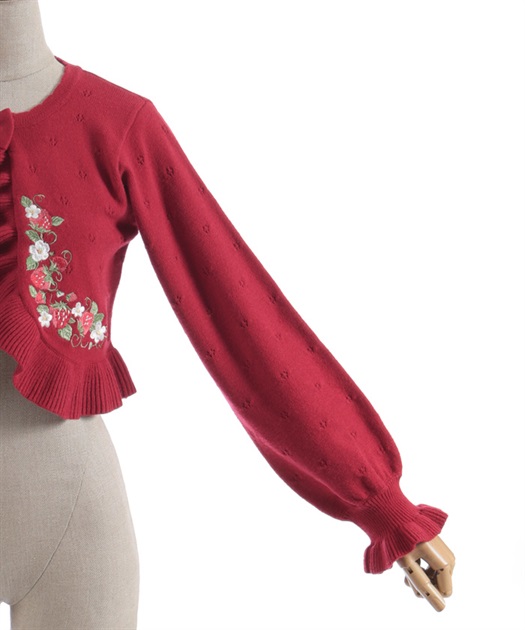 いちご刺繍ニットボレロ | Chalmiere | axes femme onlineshop
