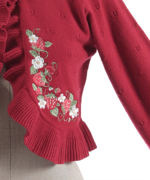 いちご刺繍ニットボレロ | axes femme online shop