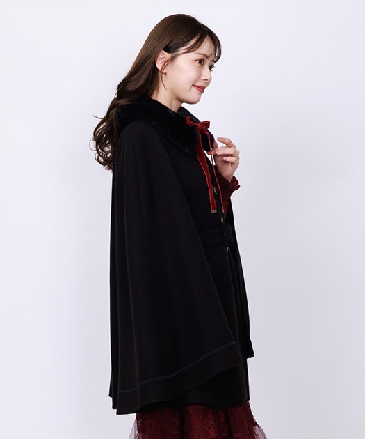 ファー襟付ケープコート | axes femme online shop -outlet-