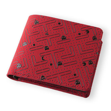 甲州印伝xパックマン 二つ折り財布（赤）