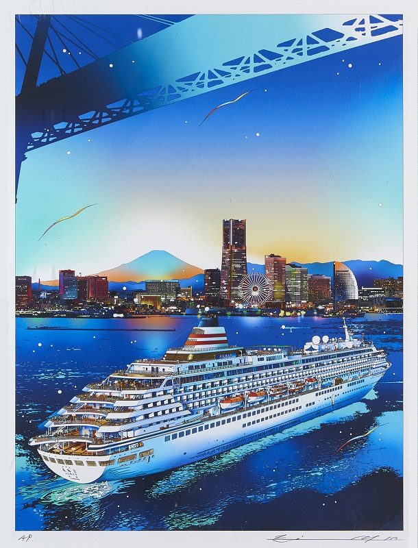 鈴木英人版画 「黄昏ハーバーライト」 | 飛鳥クルーズ オンライン