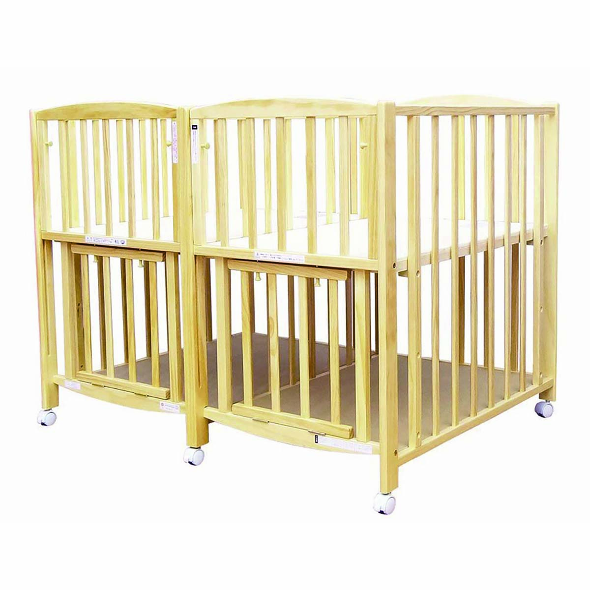 ジェミニN 大和屋(Yamatoya) 双子用ベビーベッド【レンタル｜小物置き