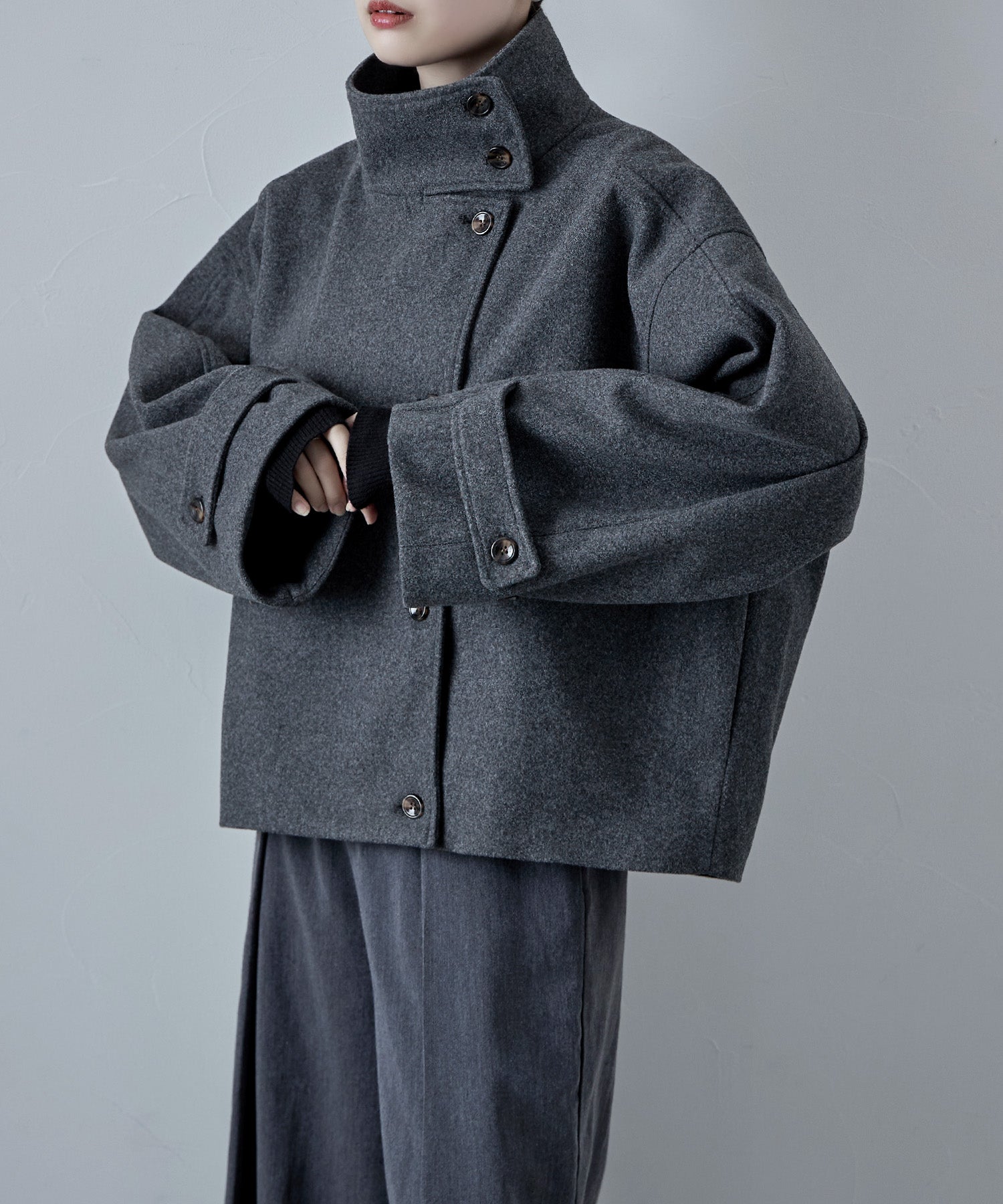 2wayスタンドカラーショートコート｜コート・ジャケット - etoll.