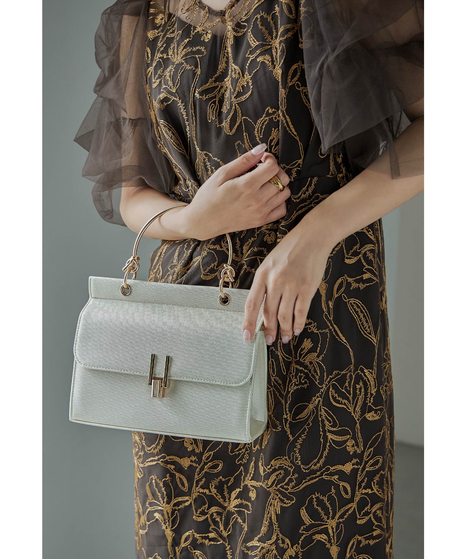 2wayメタルハンドルラメバッグ 結婚式 二次会 お呼ばれ フォーマル