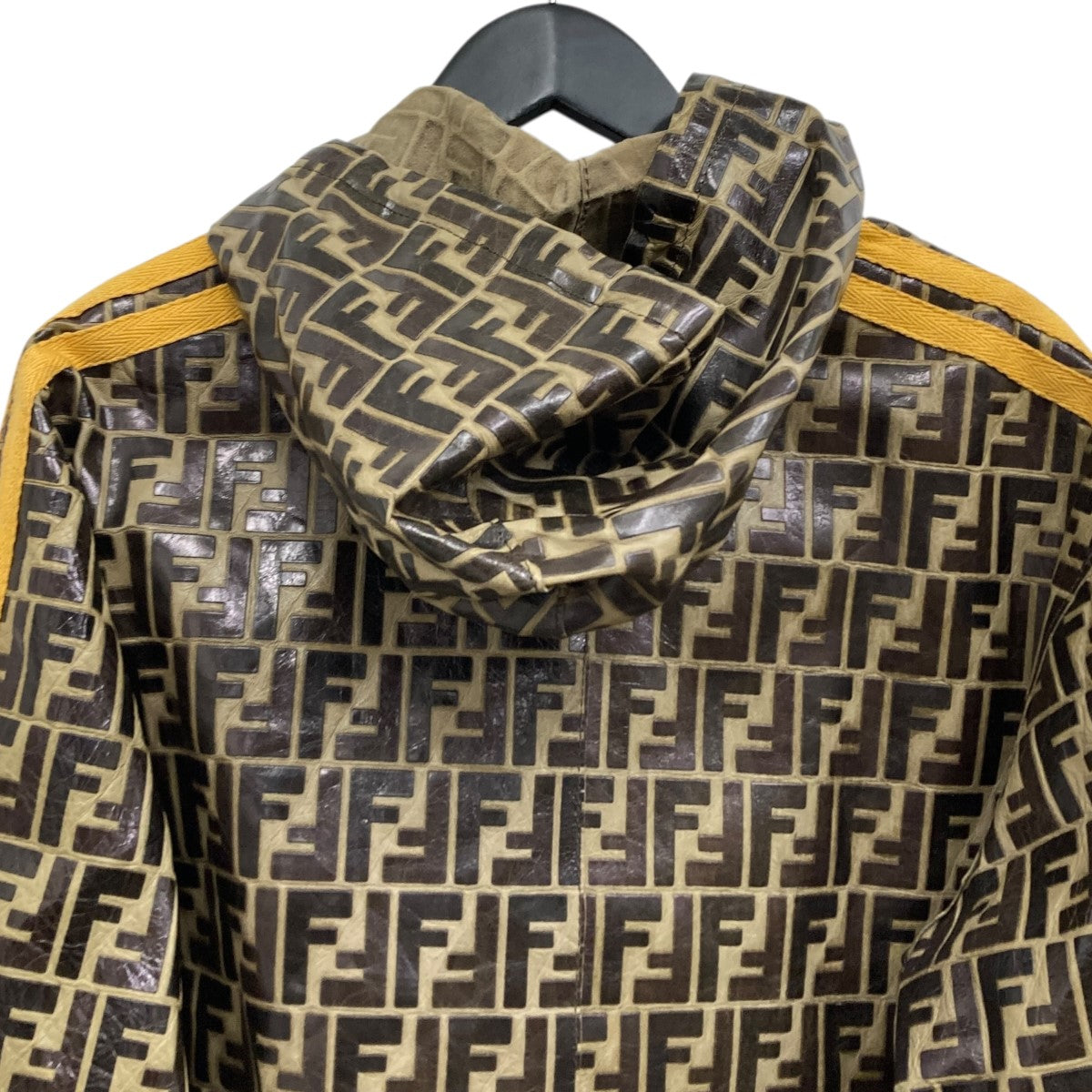 FENDI(フェンディ) ズッカレザージャケット 565907 ブラウン×イエロー