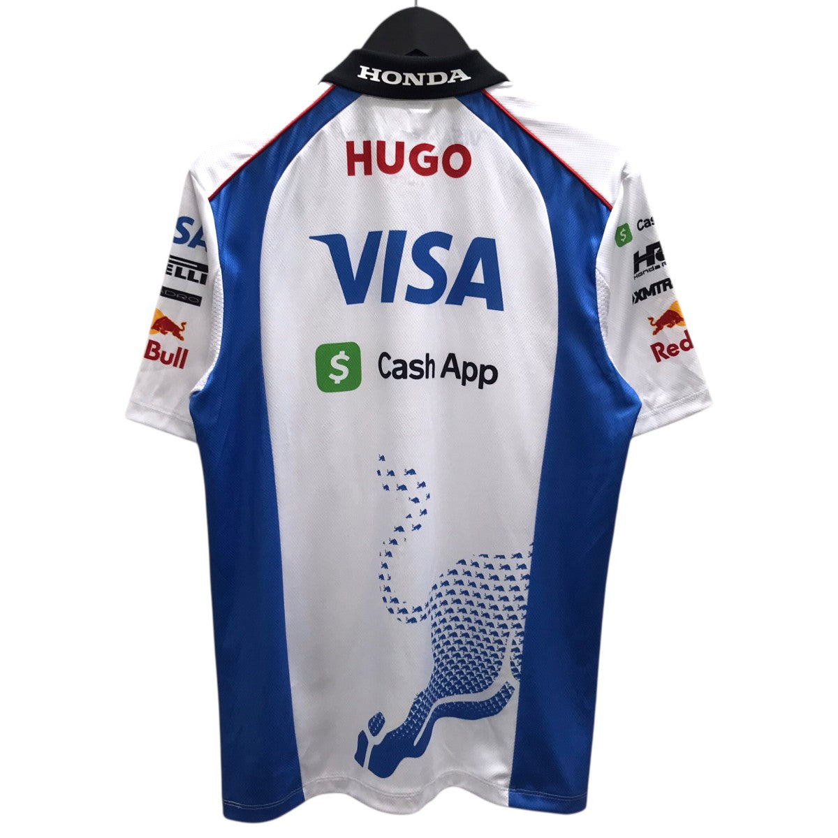 HUGO BOSS(ヒューゴボス) ハーフジップポロシャツ ホワイト×ブルー