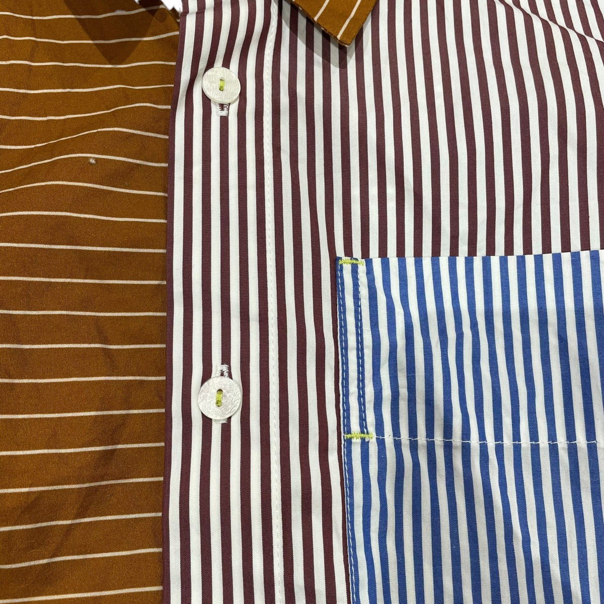 nagonstans(ナゴンスタンス) Brick Stripe Mixストライプシャツ