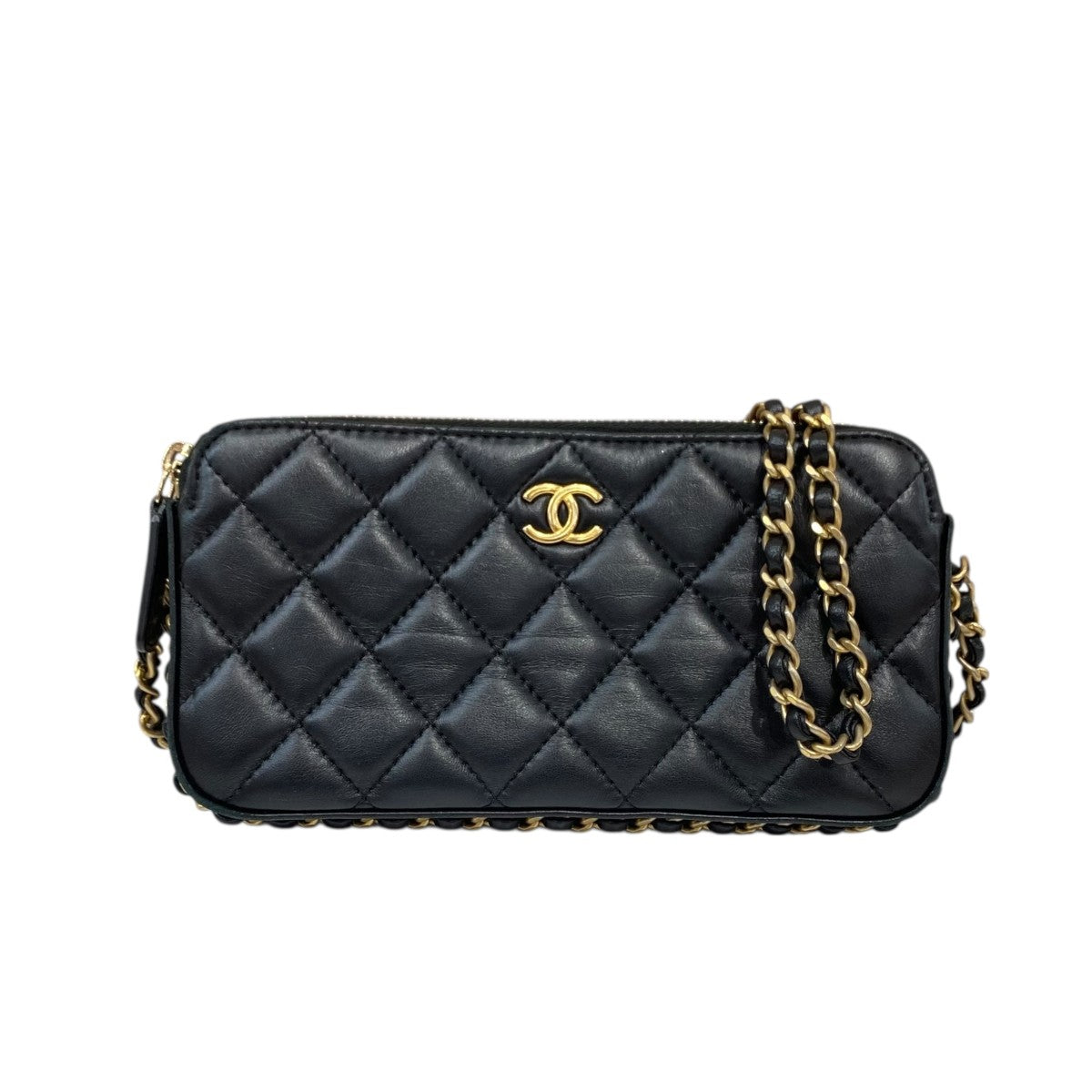 CHANEL(シャネル) マトラッセ ダブルジップ チェーンウォレット 3017