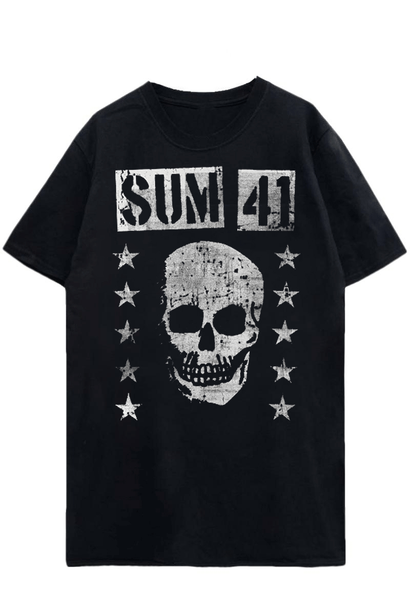 SUM41 UNISEX T-SHIRT: GRINNING SKULL / ロックファッション / バンド