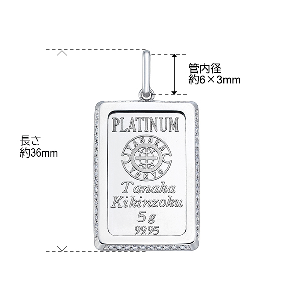 純プラチナ5gコインバー ダイヤモンド ペンダントトップ | 高品質 金