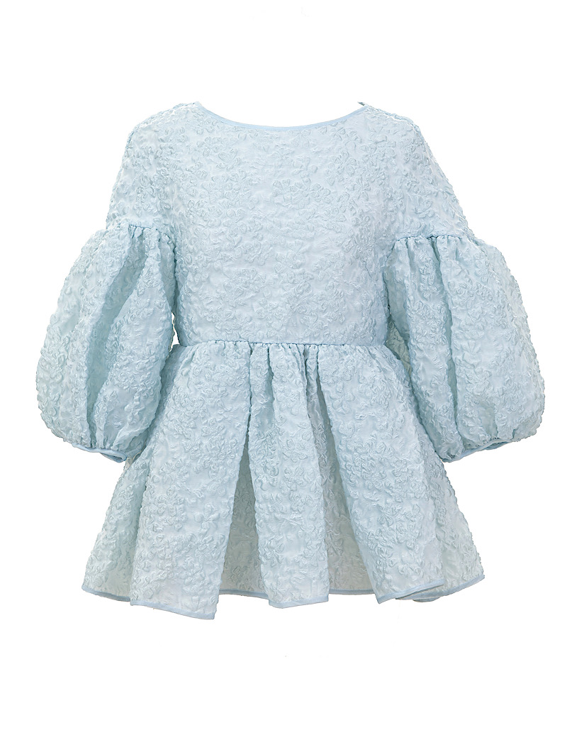 CECILIE BAHNSEN|JERRYパフスリーブトップス-ブルーをレンタルする