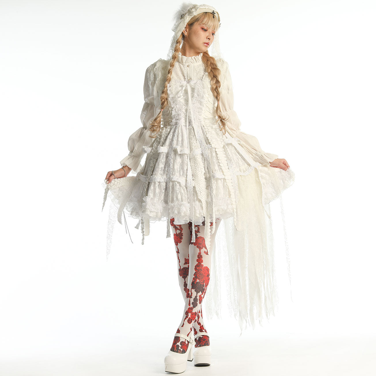 White Dragon Bird Cage Dress – h.NAOTO WEBSHOP
