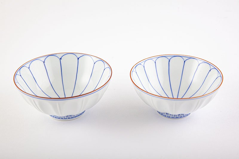 染付外彫内菊【飯碗(小)】｜有田焼なら賞美堂本店オンラインショップ