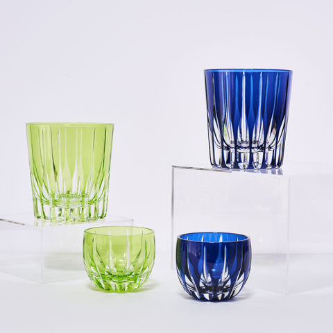 江戸切子 伝統工芸士 木村泰典 作 剣菱 オールドグラス 藍 ｜江戸切子