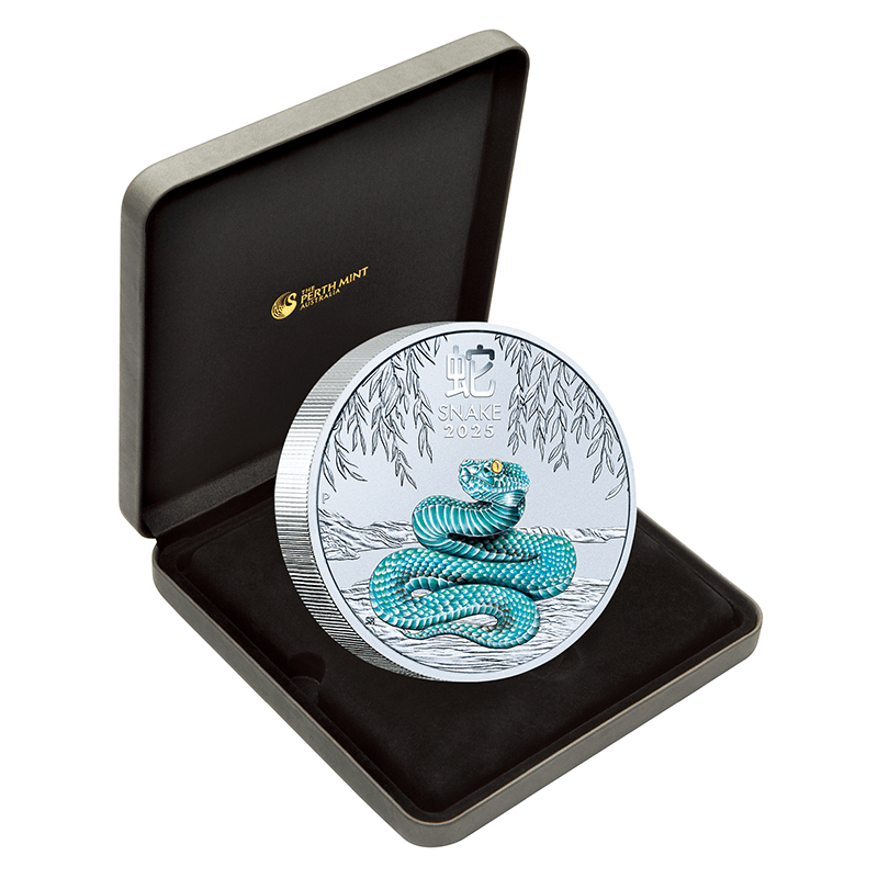 H】 オーストラリア 2025年 巳年蛇図 ＜1Kg＞ 30ドルカラー銀貨 未使用