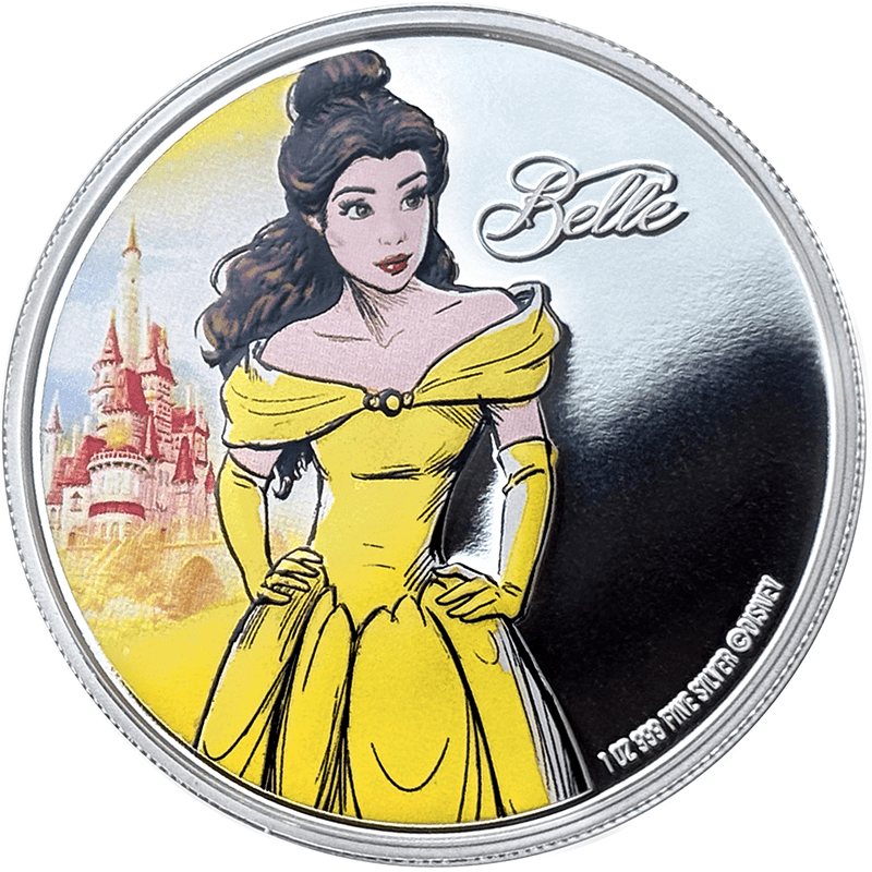 ニウエ 2024年 ディズニー・プリンセス ベル 2ドルカラー銀貨 プルーフ