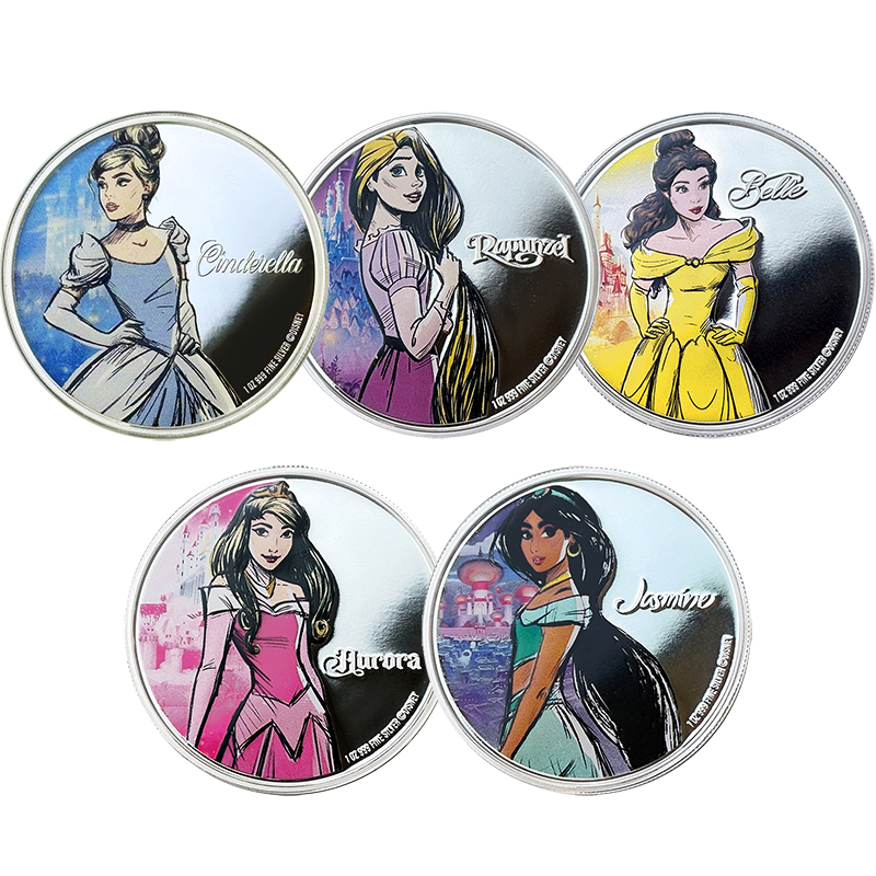 ニウエ 2024年 ディズニー・プリンセス 2ドルカラー銀貨5種揃い