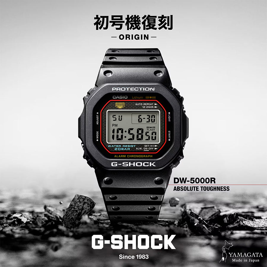 G-SHOCK 初代 復刻モデル DW-5000R-1AJF メンズ 電池式 デジタル