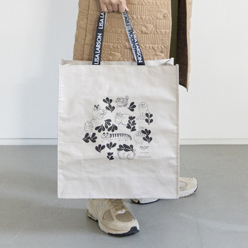 ショッピングエコバッグ（スケッチねこたち・ベージュ）