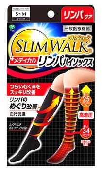 ピップ スリムウォーク メディカルリンパハイソックス ブラック S～M
